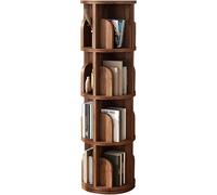 Taifuan Bibliothèque rotative à 360°,Petite bibliothèque d'angle pour Petits espaces 2-5 étages,Étagère à Livres indépendante,Étagère étroite pour Petit Espace(Walnut,9x39x131cm)