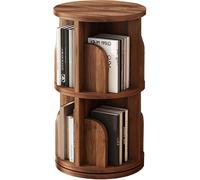 Taifuan Bibliothèque rotative à 360°,Petite bibliothèque d'angle pour Petits espaces 2-5 étages,Étagère à Livres indépendante,Étagère étroite pour Petit Espace(Walnut,39x39x131cm)