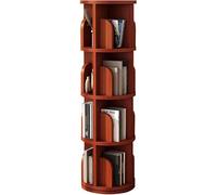 Taifuan Bibliothèque rotative à 360°,Petite bibliothèque d'angle pour Petits espaces 2-5 étages,Étagère à Livres indépendante,Étagère étroite pour Petit Espace(Teak,9x39x131cm)