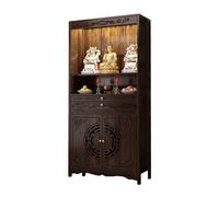 Taifuan Buddhist Altar Cabinet with Storage, Wooden Personal Shrine Altar Table, Large Meditation Table for Home Temple, Display Stand for Buddha Statues & Décor(68 * 37 * 174cm/26.8 * 14.6 * 68.9in)