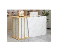 Taifuan Comptoir Caisse Institut De Beaute Meuble,Comptoir Accueil Salon De Beaute,Bureau d'ordinateur en Bois Professionnel Comptoir De Magasin pour RéCeption(Marble Color,100x40x90cm)