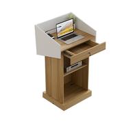 Taifuan Pupitre de Présentation en Bois, Podium de Conférence et Support de Débat pour lise et Événements Professionnels(Wood Color,with Drawer)