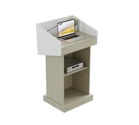 Taifuan Pupitre de Présentation en Bois, Podium de Conférence et Support de Débat pour lise et Événements Professionnels(Beige,Without Drawer)