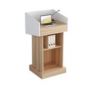 Taifuan Pupitre de Présentation en Bois, Podium de Conférence et Support de Débat pour lise et Événements Professionnels(Wood Color,Without Drawer)