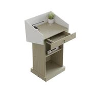 Taifuan Pupitre de Présentation en Bois, Podium de Conférence et Support de Débat pour lise et Événements Professionnels(Beige,with Drawer)