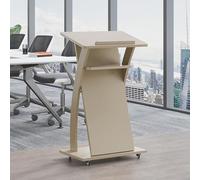 Taifuan Support de pupitre Mobile avec roulettes, chaire sur Pied en Bois Massif, Podium de Parole Portable for église, conférence et Bureau de réception(C)
