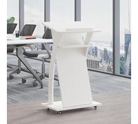 Taifuan Support de pupitre Mobile avec roulettes, chaire sur Pied en Bois Massif, Podium de Parole Portable for église, conférence et Bureau de réception(B)