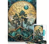 Taiga Majesty Kintsugi Art Puzzle de 1000 pièces pour Adolescents, Jouet cognitif, Loisir Doux, Motif à Assembler, œuvre d'art 38x26cm