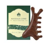 TAIHI Masseur de cuir chevelu en bois avec coffret cadeau - Peigne en bois de santal vert fait à la main - Pour soins du cuir chevelu Gua Sha