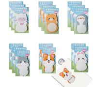 TAIHOBO 16 Pièces Feuillets Autocollants 480 Pages, Papeterie Kawaii Fourniture Fille Notes Sticky, Cadeau Rigolo Notes Adhésives en Forme Animaux, Marque-pages Adhésifs Fantaisie de 6 styles Mignons