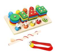 TAIHOBO Jouet Bebe 3 en 1, Jouet Montessori à Empiler et de Tri Jouet Enfant 1 2 3 Ans, Puzzle Enfant Jeux Educatif, Puzzles en Bois Module Motricité Bébé Jeux Montessori, Cadeau pour Fille Garçon