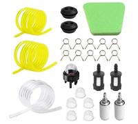 TAIHOBO Kit de Durite Essence Debroussailleuse, Pieces Detachees Debroussailleuse Universel, Tuyau Essence Debroussailleuse (2×3mm/2,5×5mm/3×5mm) avec Poire D'amorçage Debroussailleuse, pour Jardinage