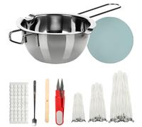 TAIHOBO Kit de fabrication de bougies à faire soi-même, contient 160 mèches de bougie et 304 pots de cire en acier inoxydable - Kit de moulage de bougies avec mèches de bougie pour bougies DIY -