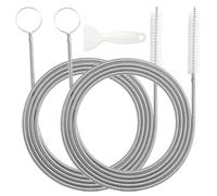 TAIHOBO Lot de 2 Furet Deboucheur Canalisation, 155cm Goupillon pour Réfrigérateur avec 2 Grattoir pour Dégivrage, Deboucheur Evier Pliable, Furet Deboucheur de Tuyau Étroite pour Lavabo