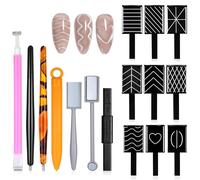 TAIHOBO Stylos Aimant Cat Eyes Ongles, 16 Pièces Aimant Ongle, 3D Aimant Nail Art, Aimant Ongles Nail Art Utiliser avec Vernis Cat Eyes Semi Permanent, Créez L'effet œil de Chat Parfait