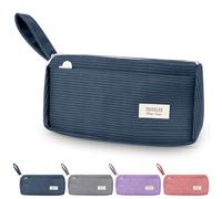 TAIHOBO Trousse Scolaire Monochrome, Plumier Trousse Feutre avec Deux Compartiments, Trousses Crayon Ecole pour Filles et Garçons, Pencil Case en Velours Côtelé pour Les Écoles et Les Bureaux