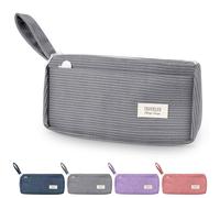 TAIHOBO Trousse Scolaire Monochrome, Plumier Trousse Feutre avec Deux Compartiments, Trousses Crayon Ecole pour Filles et Garçons, Pencil Case en Velours Côtelé pour Les Écoles et Les Bureaux