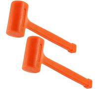 TAIJEUK Lot de 2 marteaux de 1,8 kg, résistants au rebond de 35,6 cm, avec poignée antidérapante, maillet anti-coupure anti-traces, orange