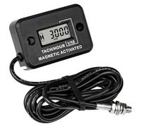 Taikemeti Tachymètre numérique LCD Compteur horaire Sonde magnétique Détecte le régime et le temps de travail de la tronçonneuse, de la tondeuse à gazon et de la souffleuse à neige du tracteur