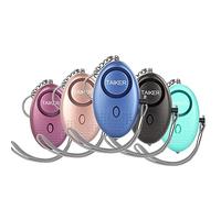 Taiker Alarme personnelle 140 DB d'urgence d'autodéfense Porte-clés avec lumière LED pour et Personnes âgées A-Noir/Bleu/Violet/Or Rose/Vert Clair
