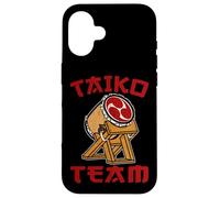 Taiko Tambour Rouge avec Symbole de la mitsoude Coque pour iPhone 16