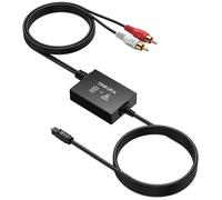 TAIKURA Câble RCA vers optique, Convertisseur audio analogique vers numérique avec câble optique Fibre optique 1 m + RCA 1,1 m
