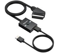 TAIKURA Convertisseur péritel vers HDMI,Conversion 16:9/4:3 CVBS Composite Adaptateur péritel 1080p vers HDMI, Adaptateur Audio vidéo Prend en Charge PAL/NTSC pour Wii/PS1/PS2/N64/Xbox