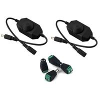 Taikuwu 2 Pcs 12V/24V 6A LED Variateur Controleur Ajuster Luminosite Pour Simple Couleur Clair, Noir