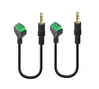 Taikuwu - Adaptateur Jack 3,5mm Mâle vers Bornier à Vis Femelle 3 Pôles - Câble Audio Stéréo 30cm sans Soudure - Lot de 2 - Noir - pour Casque, Enceinte, PC, Tablette, DIY