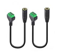 Taikuwu Câble Adaptateur Audio Stéréo 3.5mm TRS Femelle à Bornier à Vis, 2 Pack 30cm, Connecteur de Prolongation pour Casque, Haut-Parleur, PC, Home Studio, DIY
