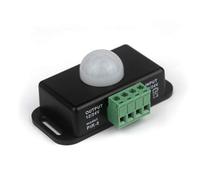 Taikuwu Capteur de Mouvement PIR 12V DC - Détecteur Infrarouge pour Bande LED, Ampoule 12-24V, Interrupteur Automatique 8A, Temporisation Réglable 1-10min
