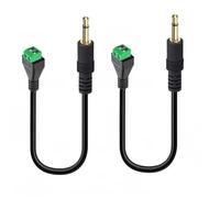 Taikuwu Connecteur Jack 3.5mm (Lot de 2) - Adaptateur Mâle Mono TS 3.5mm vers Bornier à Vis 2 Pôles, Câble Audio 30cm Noir, sans Soudure, pour DIY Haut-Parleur Casque PC