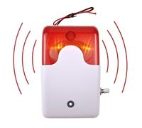 Taikuwu Klaxon d'alarme réglable 12 V avec lumière clignotante et sirène stroboscopique, rouge, support mural, 110 dB, alimentation 12 V DC, télécommande, technologie de capteur infrarouge