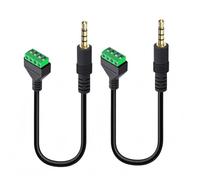Taikuwu - Pack de 2 Adaptateurs Câble Audio 3,5mm TRRS Mâle vers Bornier à Vis 4 Pôles (30cm) - Câble de Conversion Stéréo sans Soudure pour Haut-Parleurs, Microphones, PC