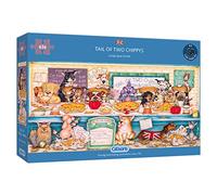 Tail of Two Chippies - Puzzle de 636 pièces - Puzzle panoramique en forme de chat - Puzzle durable pour adultes - Planche 100 % recyclée de qualité supérieure - Cadeau idéal pour adultes - Gibsons