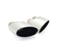 Tail Pipe Stainless Steel Car Double Exhaust Tip for Rs3 Rs4 Rs4 Rs5 Rs6 Exhaust System Muffler Tip Inner Exhaust Pipe(Silver)