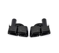 Tail Pipe Tip for Mercedes for Benz W212 E63 W204 Muffler Exhaust Tip 304 Stainless Steel Exhaust System Nozzle 2pcs/Set(H Black)