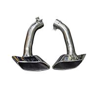 Tail Pipe with Cover Muffler for BMW X6 E71 Exhaust Pipe 30D 35D 40D 2008-2013 Tip 304 Stainless Steel 1 Pair(Exhaust)