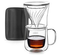 TaiLake Coffee Self Brewing Cup - Perfect for Single Serve Coffee - Experience the Art of One Cup Pour Over Coffee Maker(Vortex Filter Set)