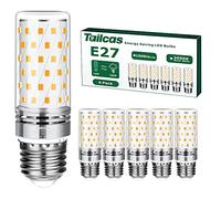 Tailcas Ampoule E27 Led Blanc Chaud, 12W (Équivalent Halogène 100W) Ampoules Culot Edison à vis E27 3000K 1000LM Non-Dimmable Sans Scintillement AC 220-240V pour Lustres, Lampe Murale (Lot de 6)