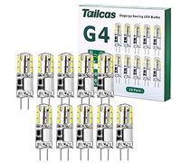 Tailcas Ampoule G4 LED 1.5W 12V, LED Lampe Lumière Blanc Froid (20W Ampoules Halogène Équivalent) AC/DC 220-240V pour Éclairage de Plafond, Cuisine, Paquet de 10