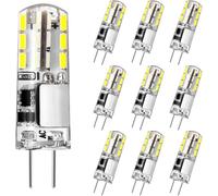 Tailcas Ampoule G4 LED, 12V 1.5W Équivalent 20W Ampoule Halogène, Blanc Froid 6000K, 180LM, Sans Scintillement, Ampoule à Économie D'énergie pour Lustre de Hotte Aspirante, Non Dimmable, Lot de 10