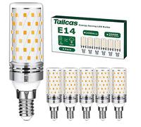 Tailcas Ampoules LED E14 12 W, 3 000 K blanc chaud, lot de 6