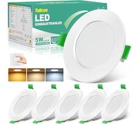 Tailcas Spot LED Encastrable 5W, Dimmable Spot LED Extra Plat 450lm IP44, Spots de Plafond Blanc Chaud 3000K Blanc Neutre 4000K Blanc Froid 6500K 230V,
