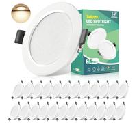Tailcas Spot LED Encastrable 5W, IP44 4000K Spot Led Extra Plat Blanc Neutre 450lm Lot de 24, Trou 68-80mm 230V 25mm Plafonnier Encastré Pour Salle de Bain Cuisine Salon Couloir