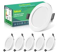 Tailcas Spot LED Encastrable 5W, IP44 4000K Spot Led Extra Plat Blanc Neutre 450lm Lot de 6, Trou 68-80mm 230V 25mm Plafonnier Encastré Pour Salle de Bain Cuisine Salon Couloir