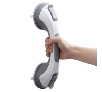 TAILI Barre d'appui de douche de 30,5 cm pour baignoires et douches pour personnes âgées, barres d'appui à ventouse pour personnes âgées, poignée de sécurité pour personnes âgées, sans perçage, gris