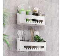 TAILI Caddie de Douche à Ventouse, étagère Murale de Rangement de Bain pour shampoing, nettoyant pour Le Corps, Support de Douche en Plastique, Amovible sans perçage