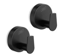 TAILI Crochets pour serviette de salle de bain noirs avec ventouses sous vide, sans perçage, crochets à ventouse réutilisables en métal, étanches, robustes, amovibles pour douche, cuisine, serviette