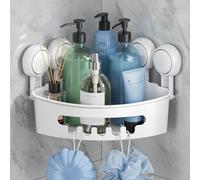 TAILI Étagère Angle à Ventouse Douche sans Perçage & Réutilisable Serviteur Douche à Ventouse de Coin Simple d'Installation Charge 10KG Rangement (1 Niveau Small)